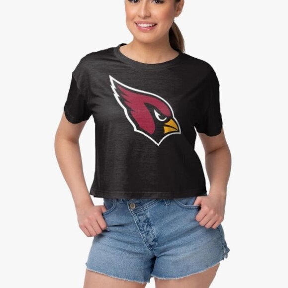 foco Women's NFL Arizona Cardinals Team Logo Ladies Crop Top Shirt - Picture 3 of 6